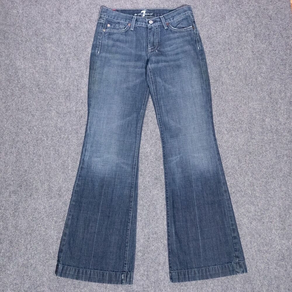 7 Seven For All Mankind Dojo Boot Cut Jeans Women's 27 Blue Flare Boho Western